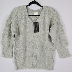 NEW 143 Story by Line Up Fuzzy Wuzzy Pullover Sweater in Frosty Gray Sz 2X